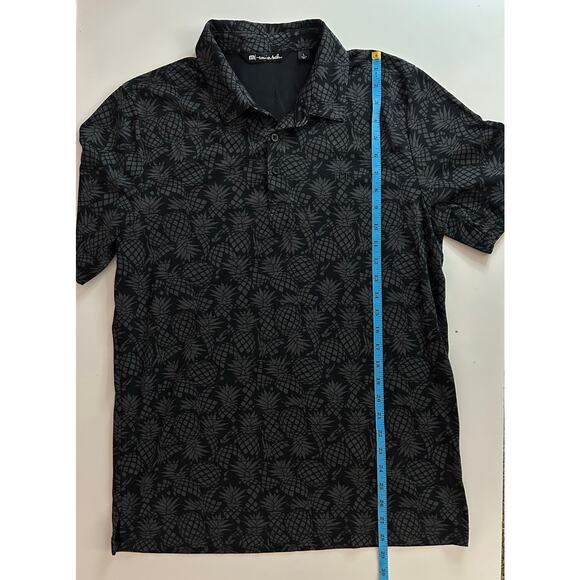 TravisMathew Off The Cape Mens Golf Polo Black Gray Pineapple Shirt Size Large - Picture 10 of 12